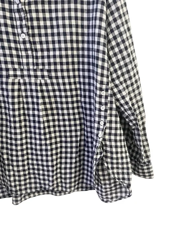 Madewell Gingham popover gauzy blouse 100% cotton women’s XXL casual summer boho - Picture 2 of 6